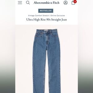 Abercrombie Ultra High Rise 90s Straight Jean